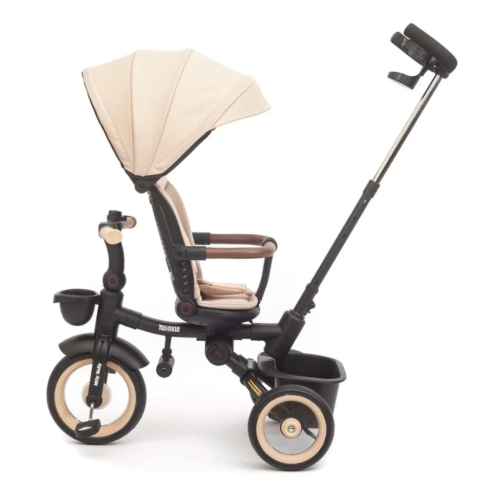 Luxusná detská trojkolka s osvetlením Milly Mally Twinkle beige ,