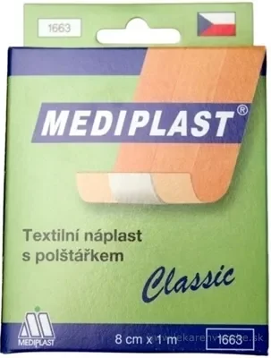 MEDIPLAST Textilná náplasť 1663 Classic
8 cm x 1 m, s vankúšikom 1 ks