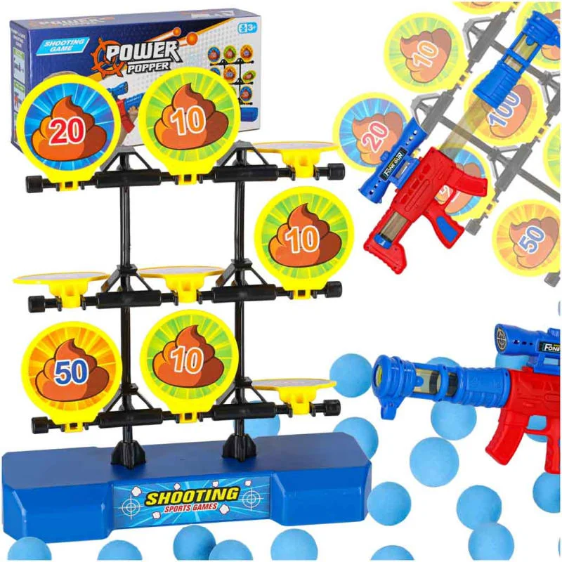 Streľba na terč – pištoľ s penovými loptičkami a pohyblivým terčom