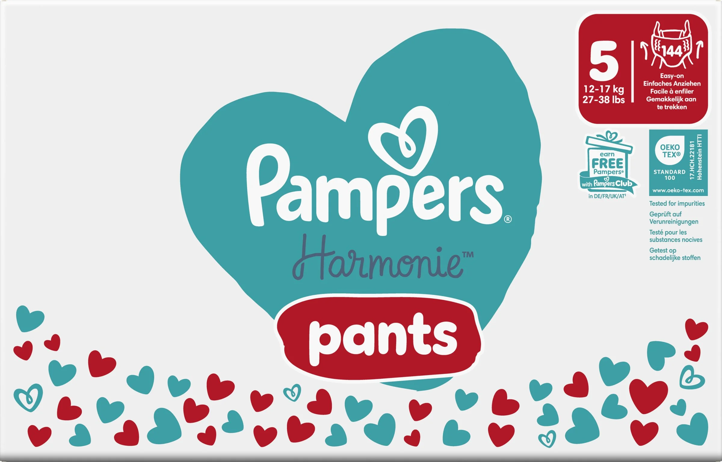 PAMPERS HARMONIE BABY PLIEN.NOHAV.V.5 12-17KG 144KS 1×144 ks, plienkové nohavičky vo veľkosti 5