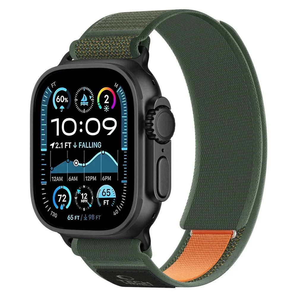Tech-Protect Nylon Elite remienok na Apple Watch 44/45/46/49mm, green / orange / orange