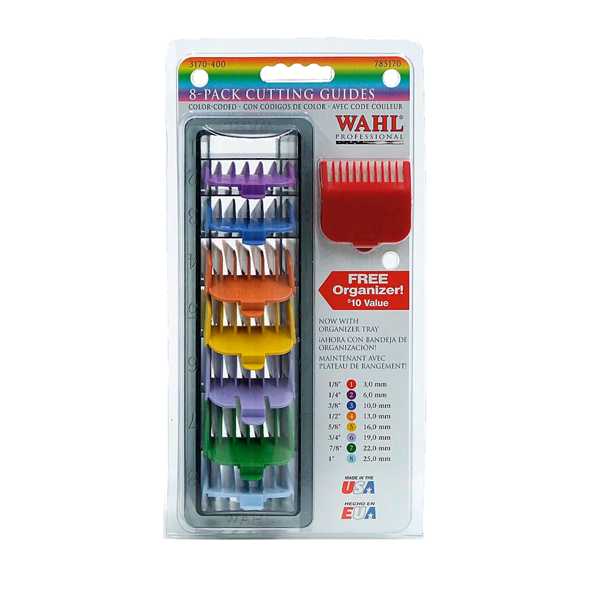 Sada farebných nadstavcov WAHL Colored Cutting Guides 8pc
