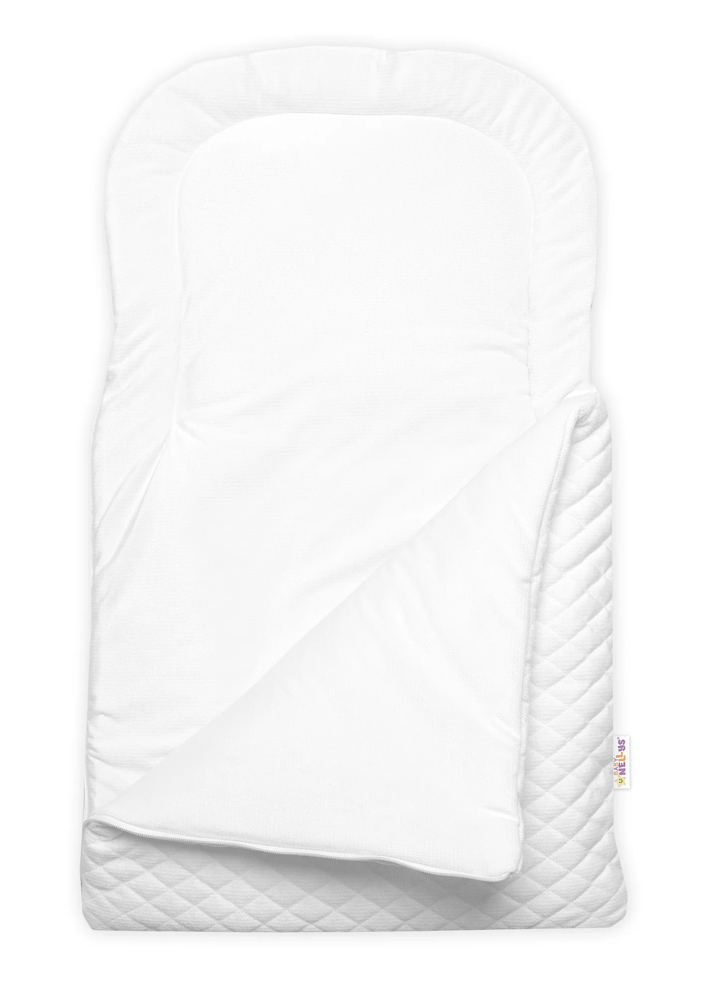 Zavinovačka, fusak Deluxe na zips, prešívaný Velvet 72x45 cm - biely