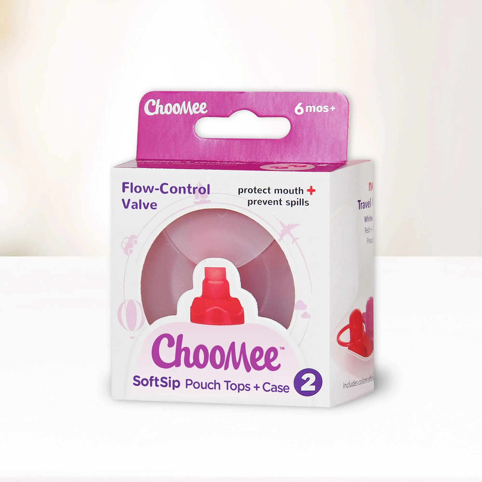 ChooMee SoftSip náustky na kapsičku 2ks v puzdre - Red / Purple 1×2ks, náustok na kapsičku