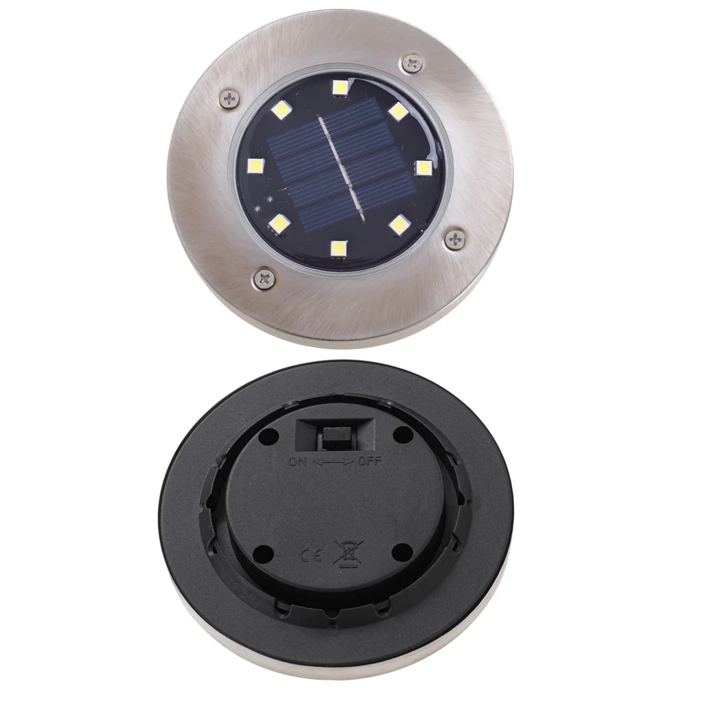 Solárne záhradné zapustené svetlá 8 LED – sada 4 ks, teplá biela