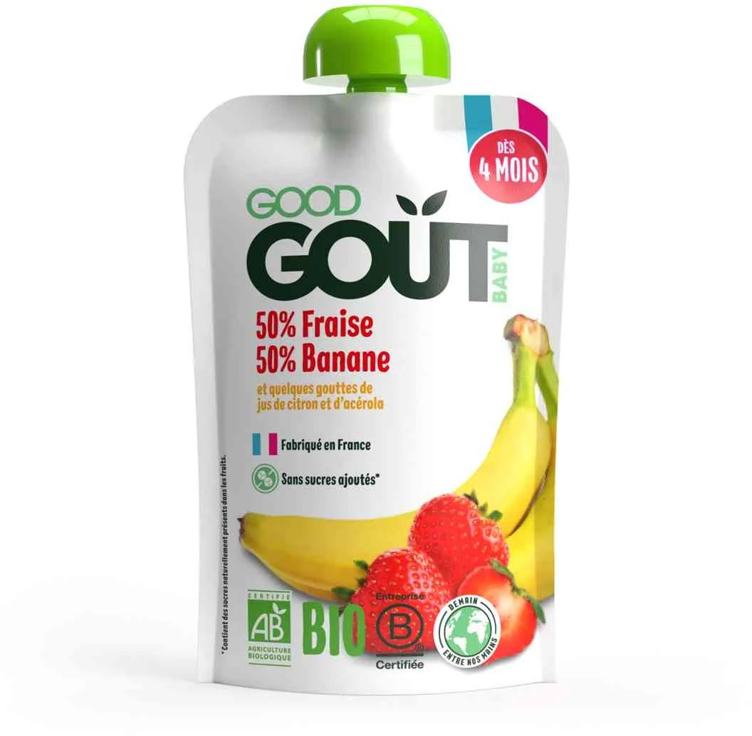 Good Gout BIO Jahoda s banánom 1×120 g, kapsa jahoda a banán