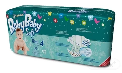 BabyBaby Soft Premium Maxi 7-18kg 1x50 ks, detské plienky