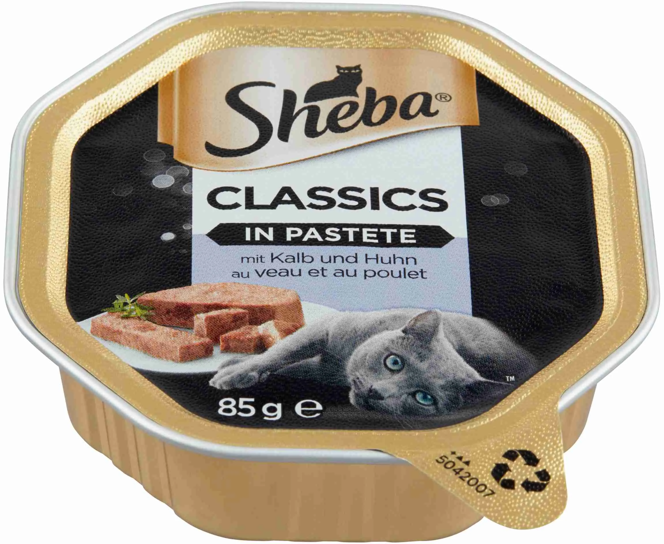 SHEBA vanička s teľacím a kuracím mäsom 1×85g, vanička pre mačky, teľacie a kuracie