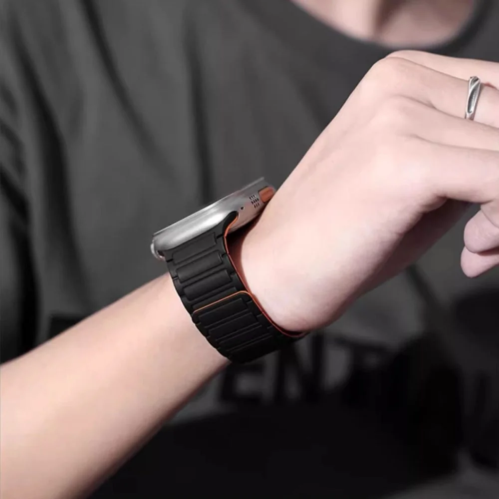 Tech-Protect Iconband Magnetic remienok na Apple Watch 42/44/45/49mm black/orange