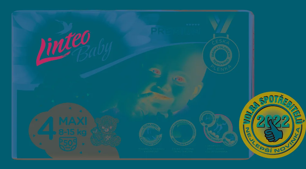 LINTEO BABY Premium Plienky jednorazové 4 MAXI (8-15 kg) 50 ks 1×50 ks