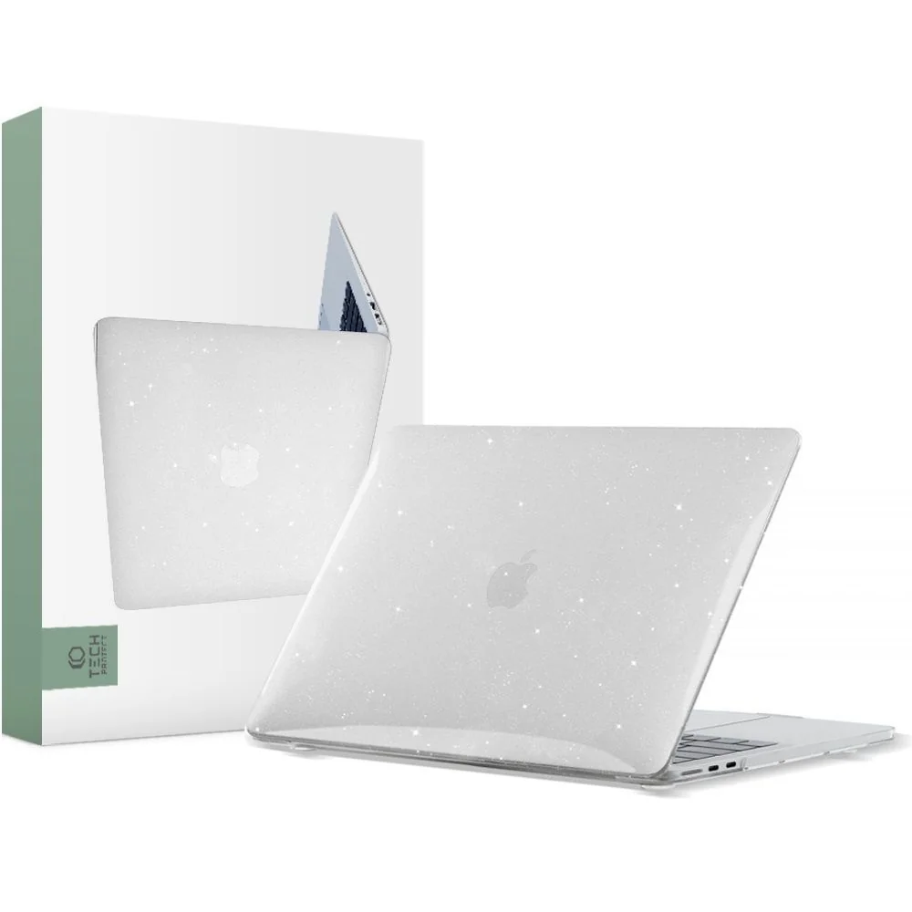 Tech-Protect Smartshell kryt na Macbook Air 13'' M2 – M5 2023-2026, glitter priesvitný itter priesvitný