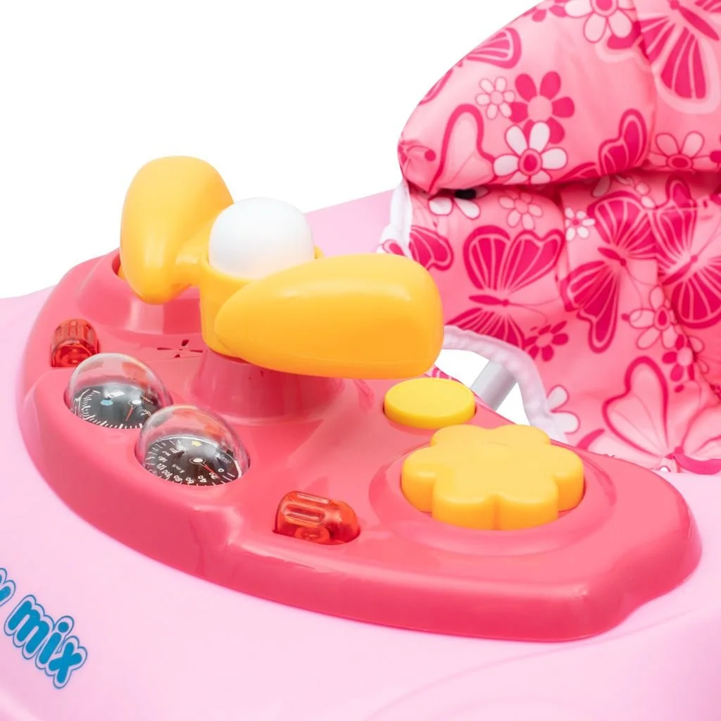 Detské chodítko Baby Mix s volantom a silikónovými kolieskami