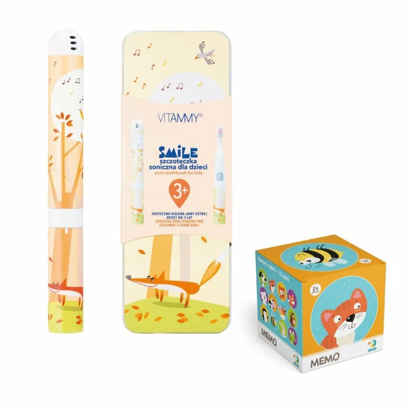 VITAMMY SMILE detská sonická zubná kefka Líška + DODO MEMO od 3 rokov 