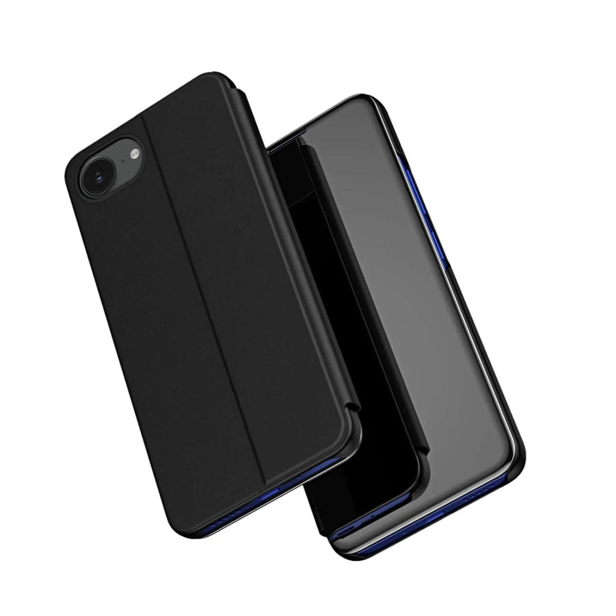 MG Clear View knižkové puzdro na iPhone 16e, čierne