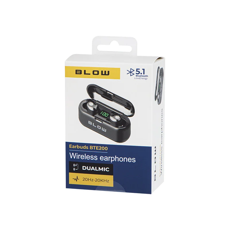 Slúchadlá BLUETOOTH do uši BLOW BTE200 BLACK TWS