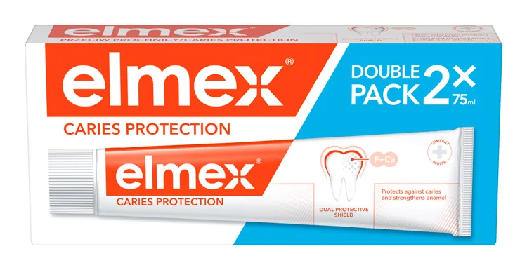 ELMEX Caries protection DUO 1×150 ml, posilňuje zubnú sklovinu a odolnosť  (2×75 ml)