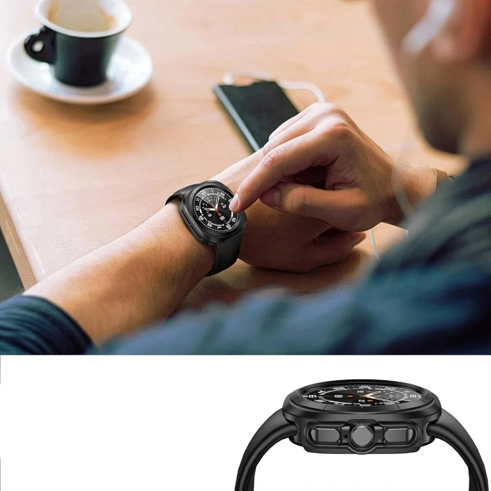 Tech-Protect Defense ochranné sklo na Samsung Galaxy Watch Ultra 2024 / 2025 (47mm), čierne / 2025 (47mm), čierne