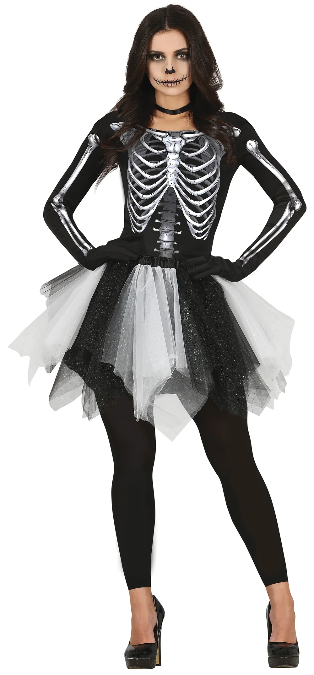 Dámsky kostým Kostra čierno-biela L 42-44