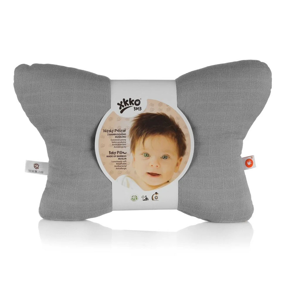 XKKO BMB Vankúš z bambusového mušelínu, Grey 