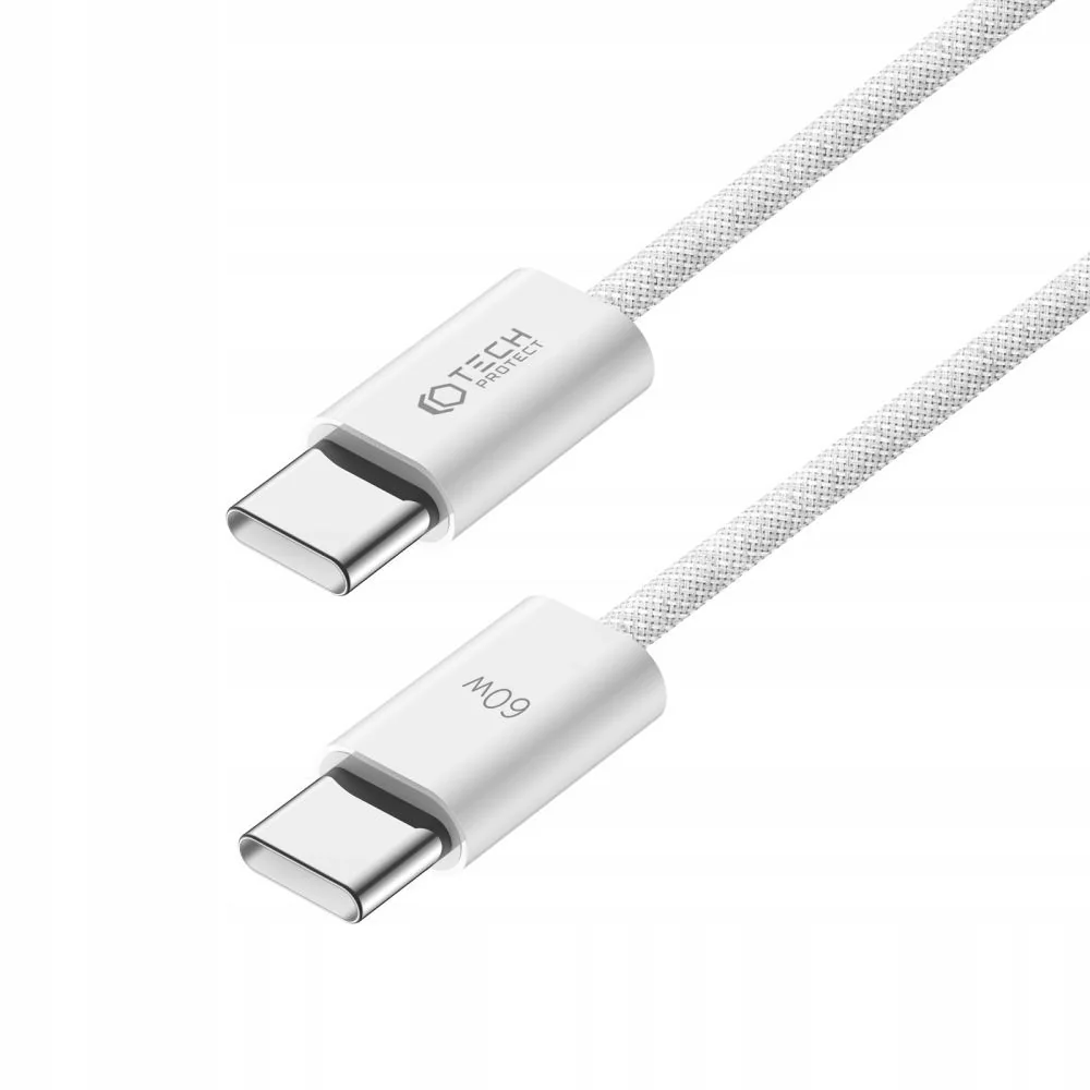 Tech-Protect Ultraboost kábel USB-C / USB-C PD 60W 3A 2m, biely