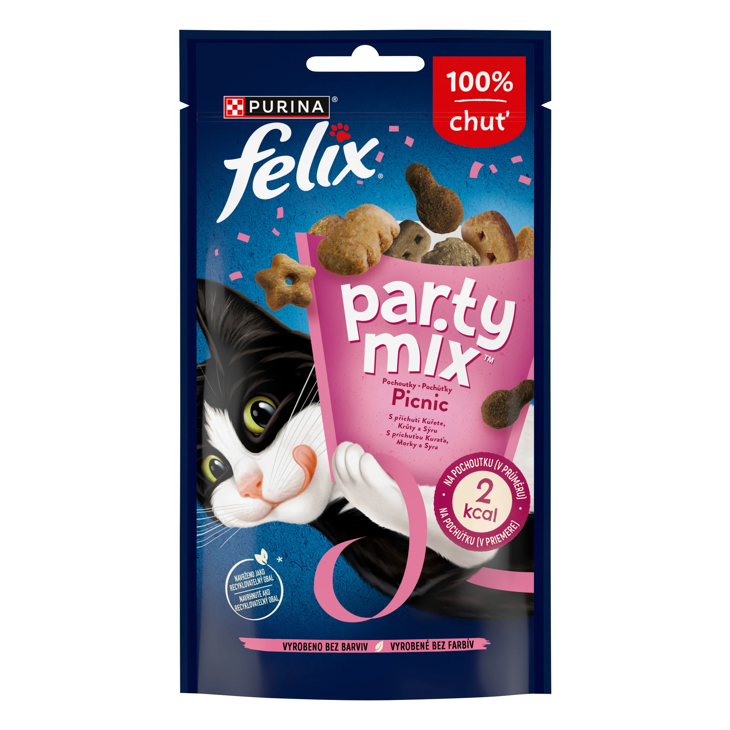 Felix Party Mix maškrty pre mačky Picnic Mix kura, morka 60 g 1×60 g, maškrty pre mačky