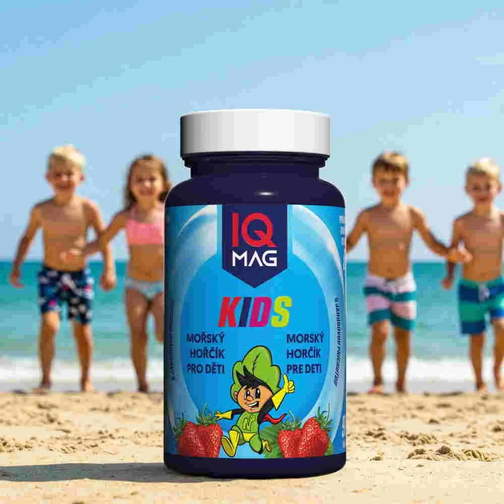 IQ Mag Kids morský horčík pre deti s jahod. prích 90 tbl