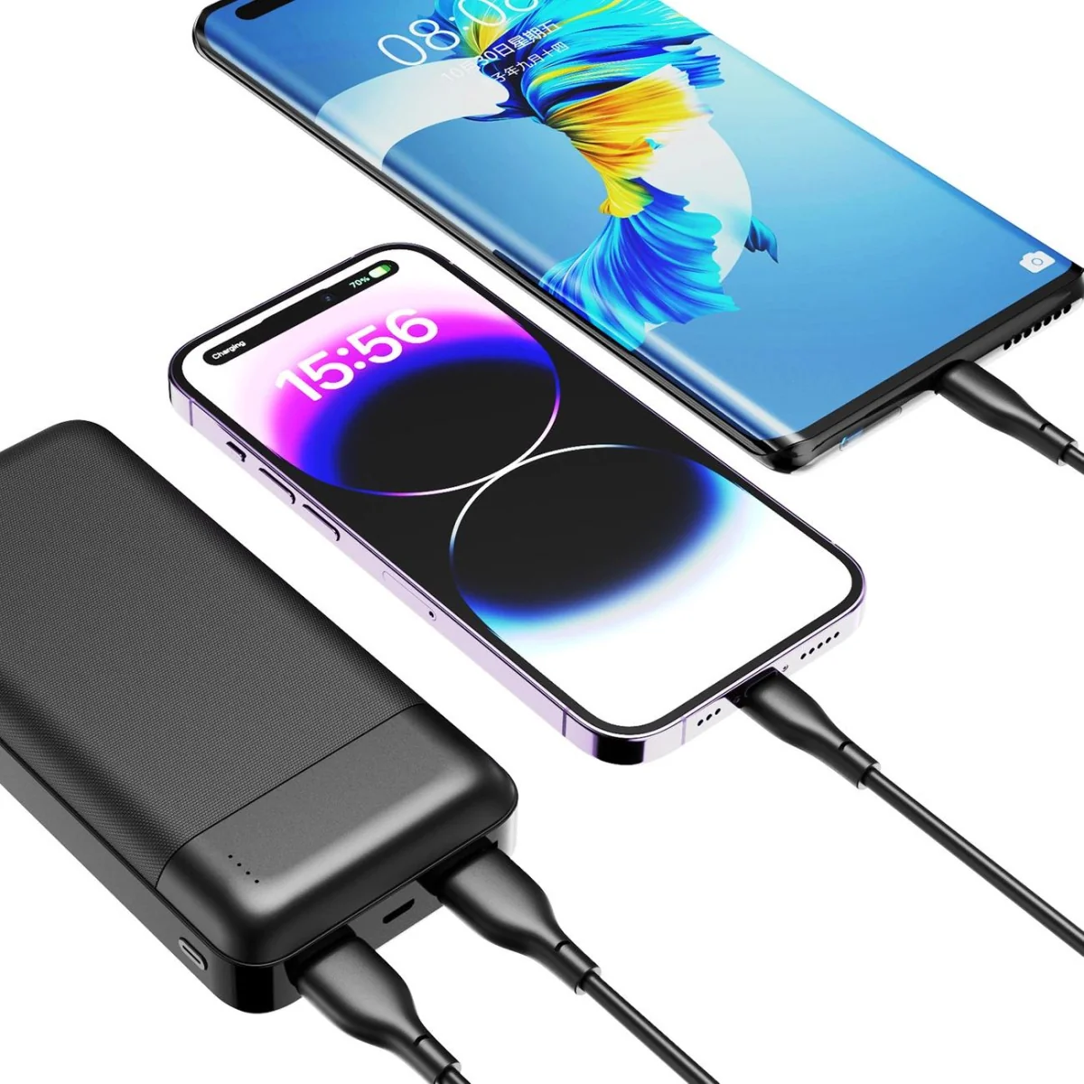 Dudao K18-1W Power Bank 10000mAh USB / USB-C / Micro USB 10W, čierny