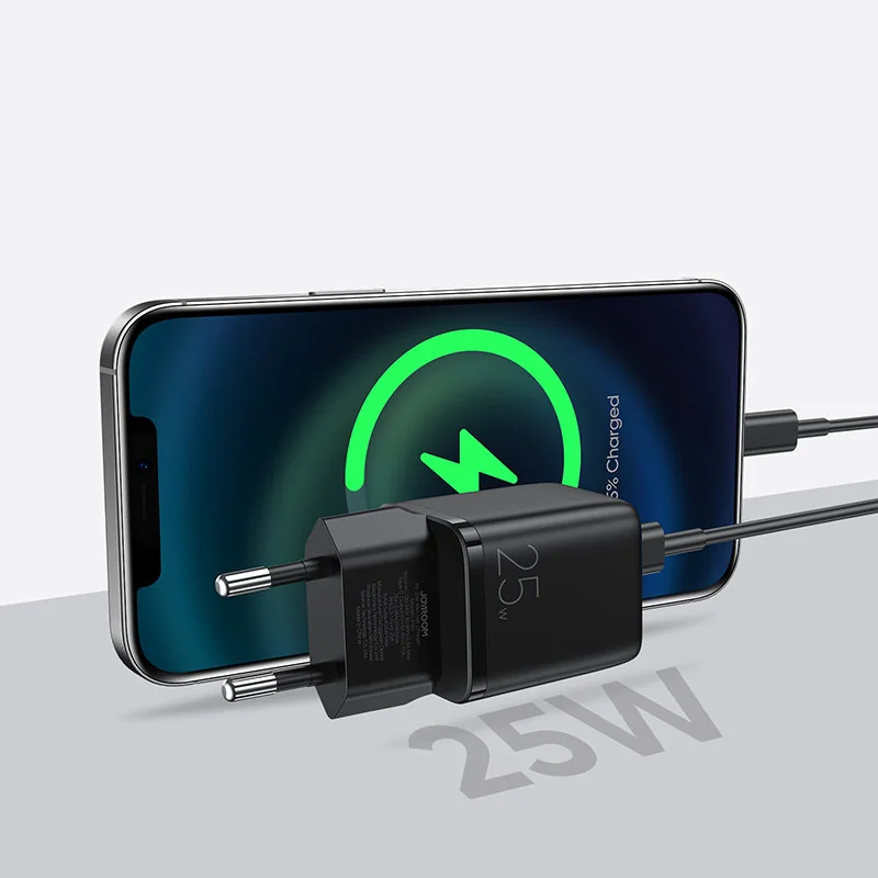 Joyroom Mini Fast Charger sieťová nabíjačka USB-C 25W 3A, čierna