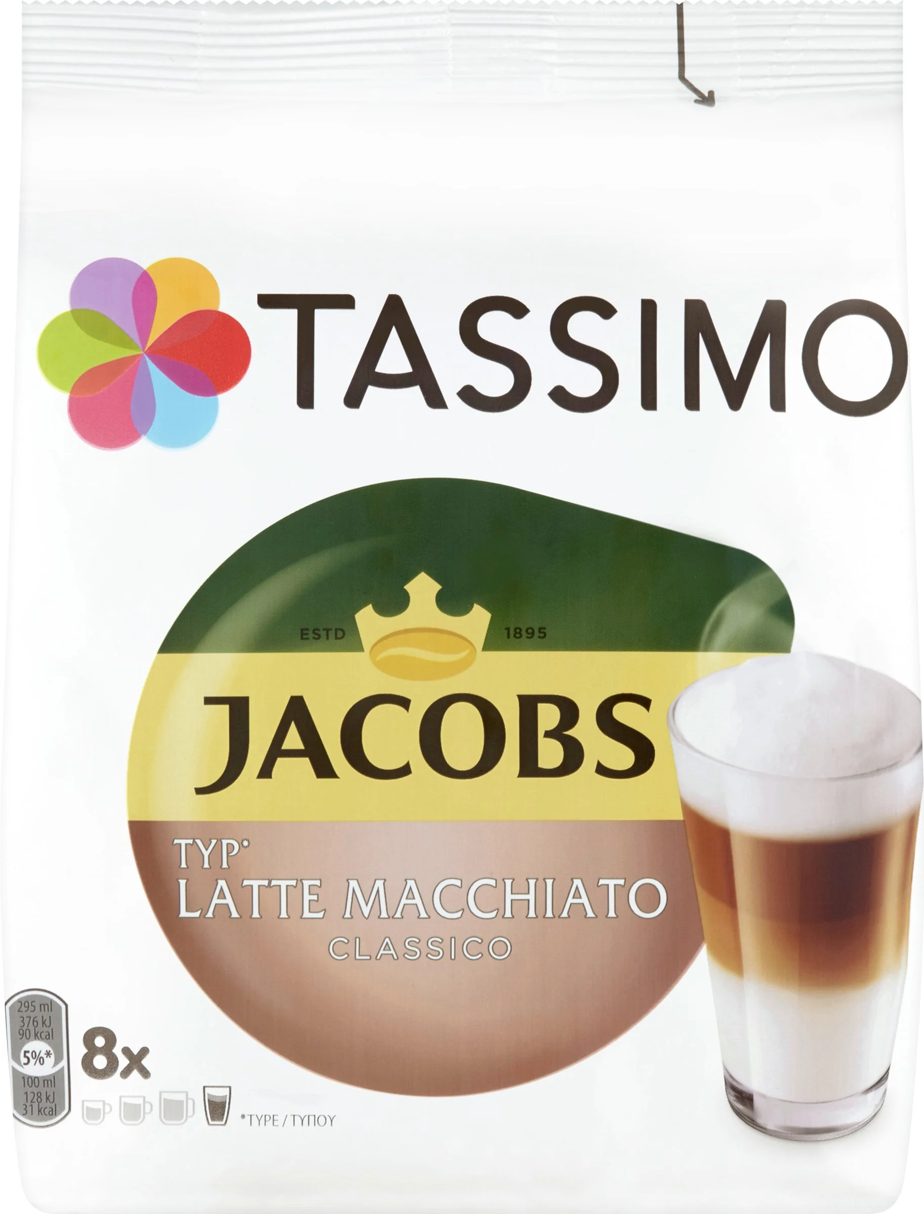 Tassimo Jacobs Latte Macchiato 1×8 ks, kávové kapsuly