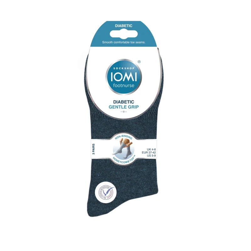 IOMI Gentle Grip dámske Diabetik ponožky KORALOVO MODRÝ mix
