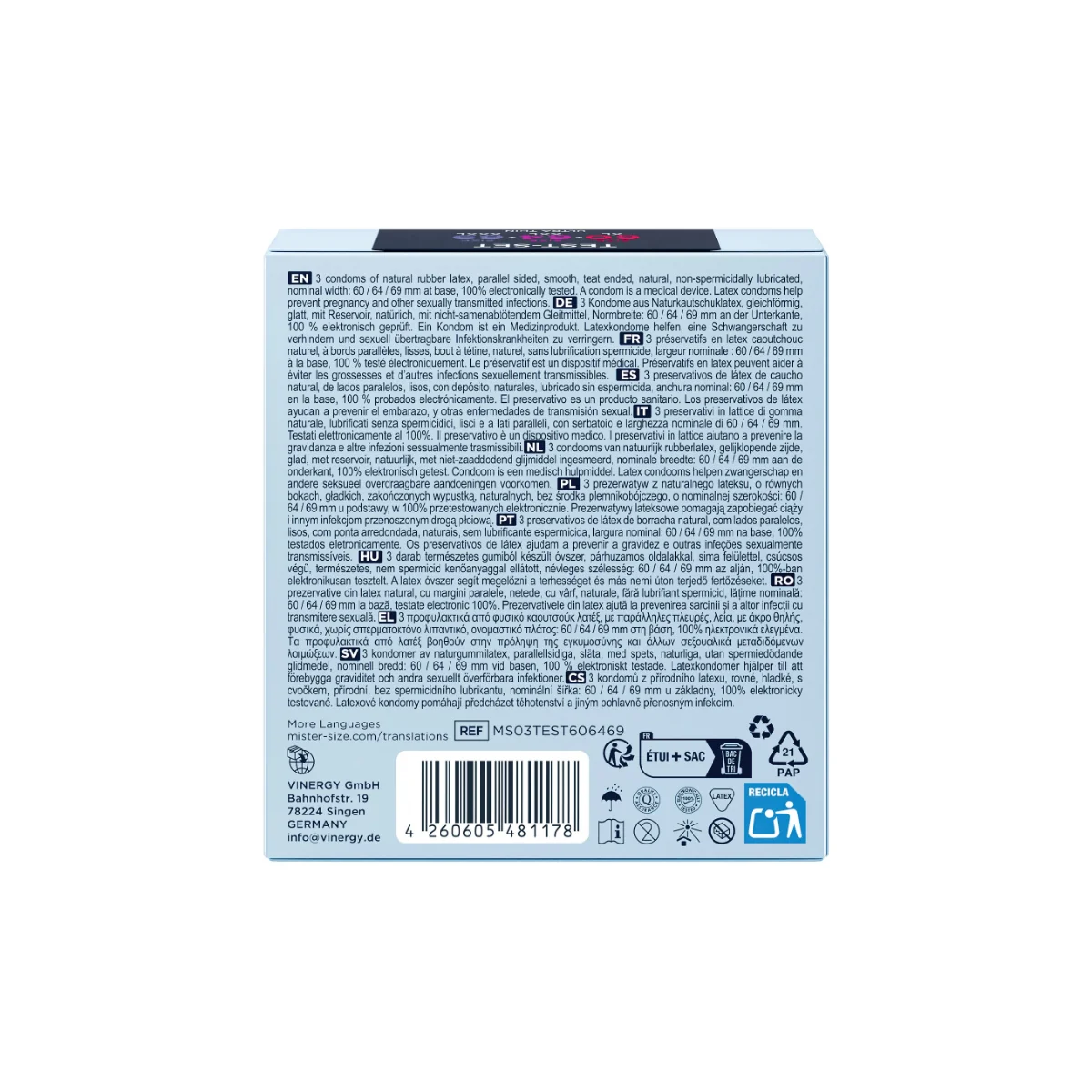 Mister Size 60-64-69 mm 3-pack