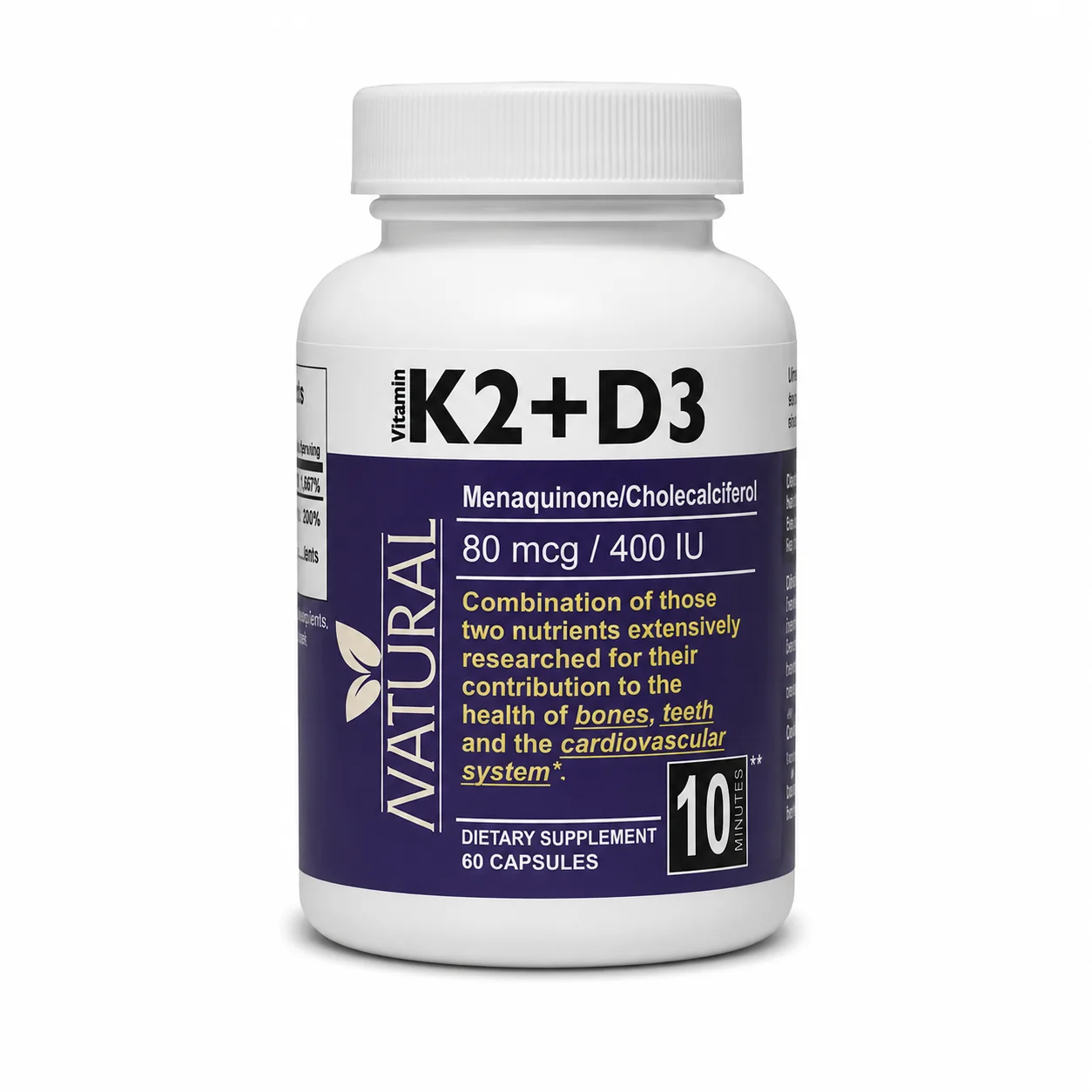 Vitamín K2 + D3 - MK7 80 mcg/400 IU - 60 kapsúl