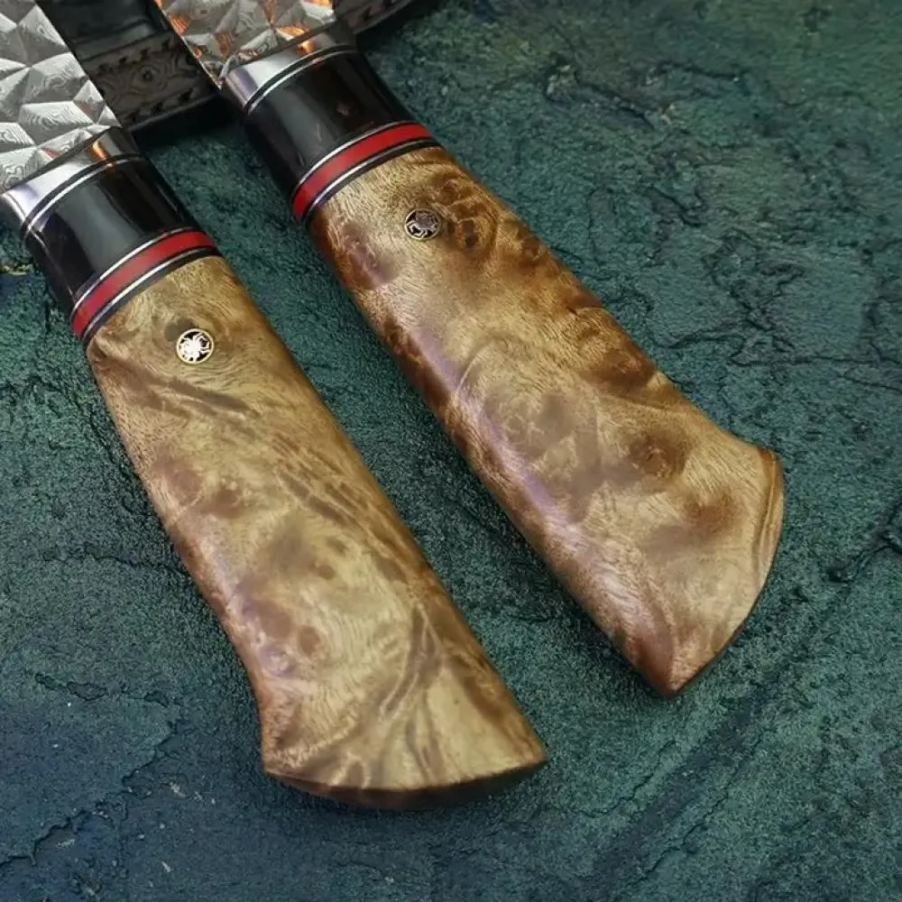 Damaškový kuchynský nôž Hisoka-Hnedá H29030 1ks, dĺžka 32cm