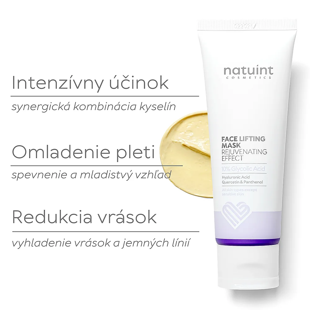 Natuint cosmetics - Omladzujúca maska s liftingovým efektom Face Lifting Mask / Rejuvenating effect