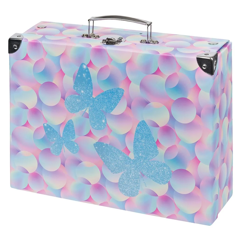 Skladací školský kufrík Candy s kovaním Ružový, 35cm