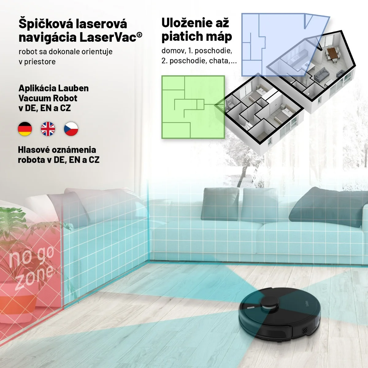 Lauben Robot LaserVac® 52BB Pet 1×1 ks, robotický vysávač