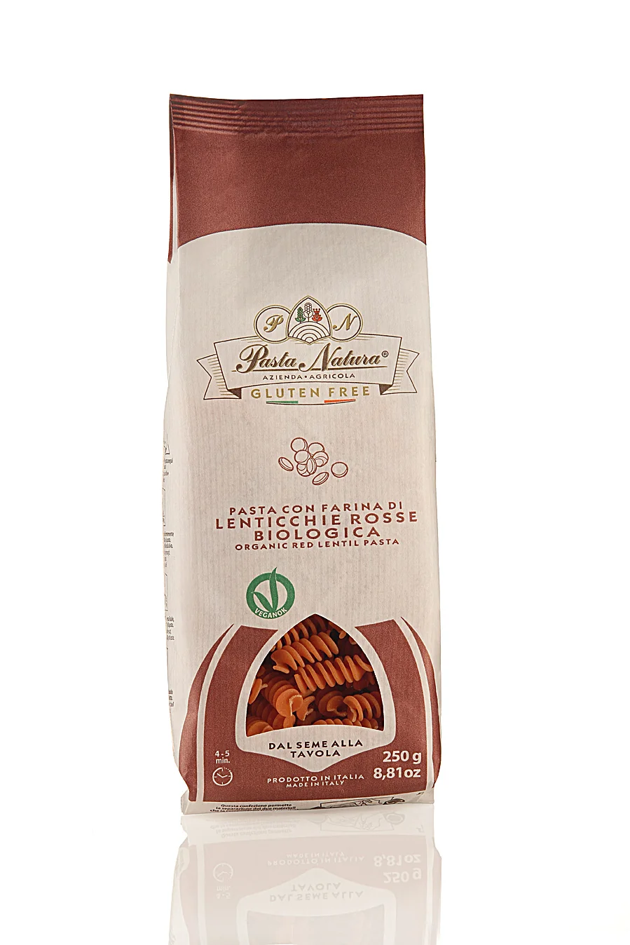 PASTA NATURA Cestoviny z červenej šošovice BIO Fusilli 250 g