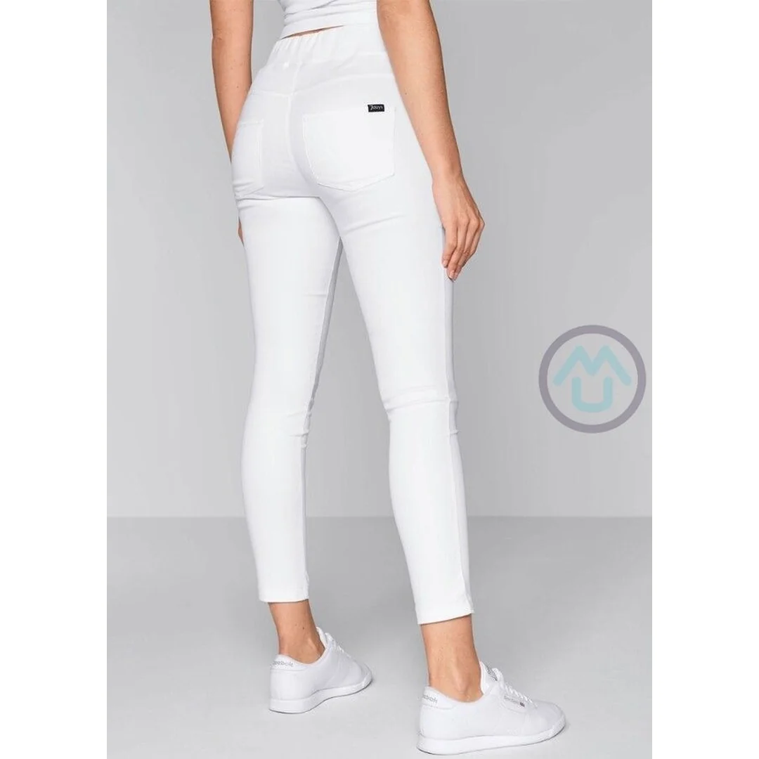Dámske biele nohavice SLIM STRETCH 4XL