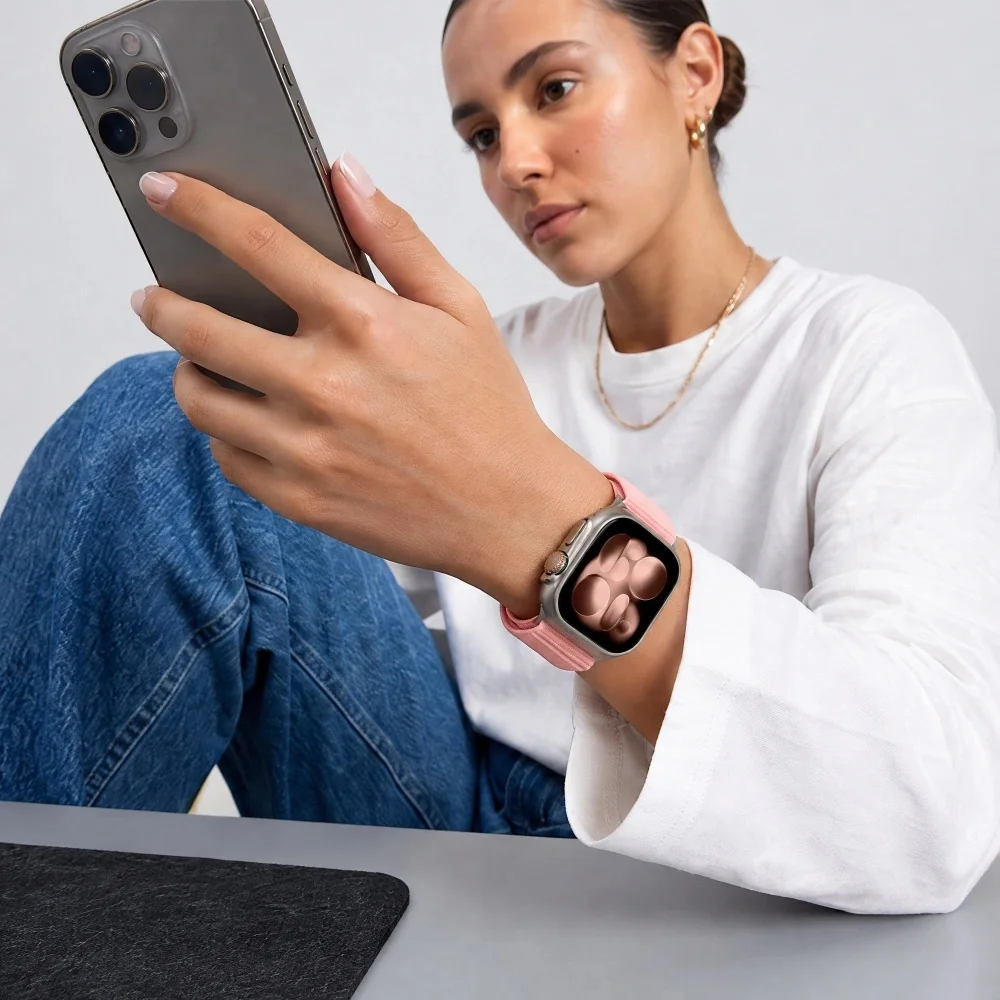 Tech-Protect Nylon Loop remienok na Apple Watch 40/41/42mm, blush pink