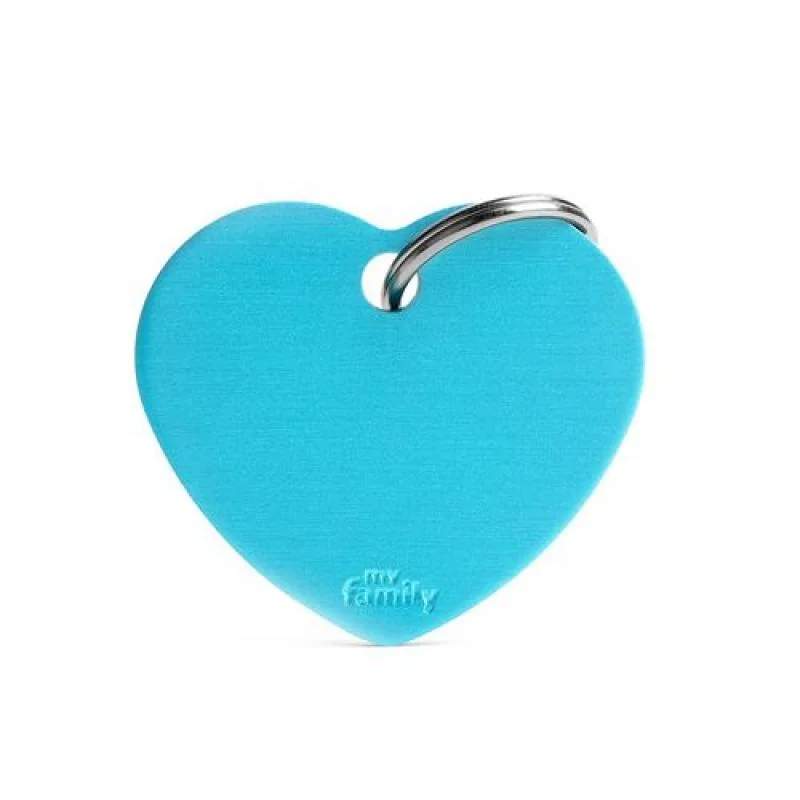 MF BIG HEART ALUMINUM LIGHT BLUE 3,1x3,76 cm gravírovateľný prívesok