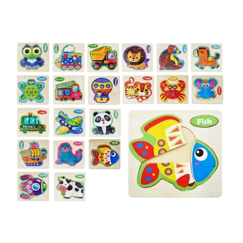 Drevené detské puzzle - rôzne druhy , 7P29866