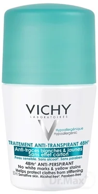 VICHY Antiperspirant 48h, nezanecháva stopy na oblečení roll-on 50 ml 1×50 ml, proti nadmernému poteniu