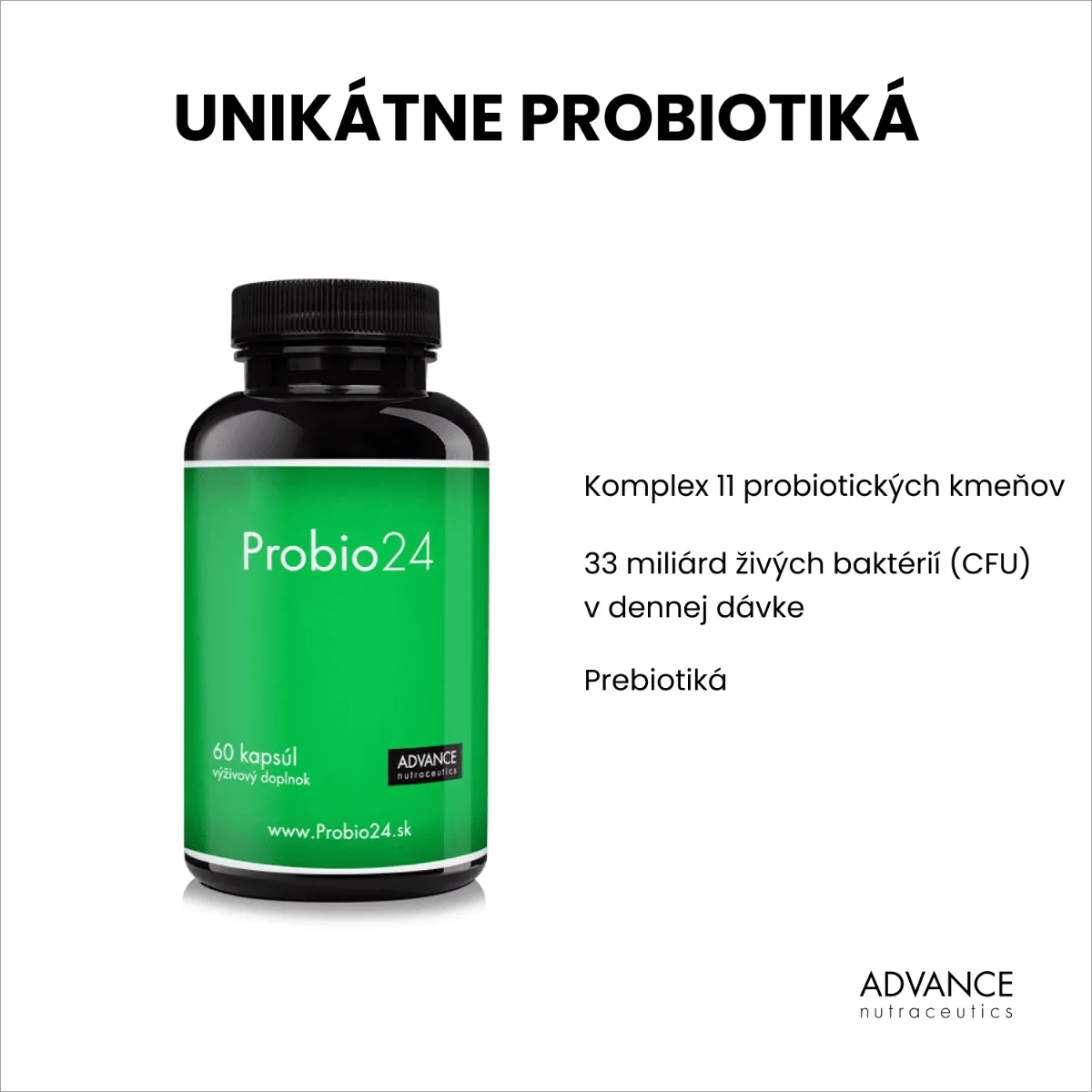 Probio24 60 cps. – 11 kmeňov, 33 miliárd 1×60 cps, výživový doplnok