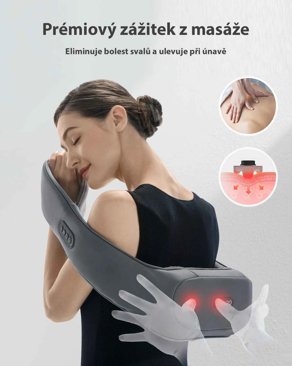 NAIPO oCUDDLE-P1 Bezdrátový masážny golier 1×1 ks, bezdrôtový masážny golier