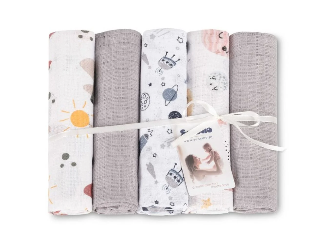 Tetra plienky Basic 70×80 cm Cosmos grey - sada 5 ks, 100% bavlna