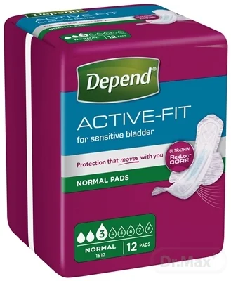 DEPEND ACTIVE-FIT Normal 1x12 ks, inkontinenčné vložky pre ženy