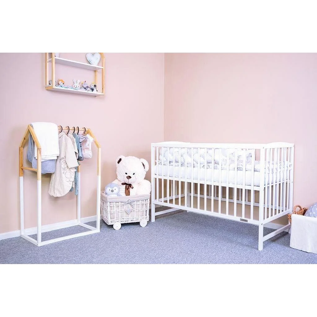 Detská postieľka New Baby LILLY so sťahovacou bočnicou biela ,