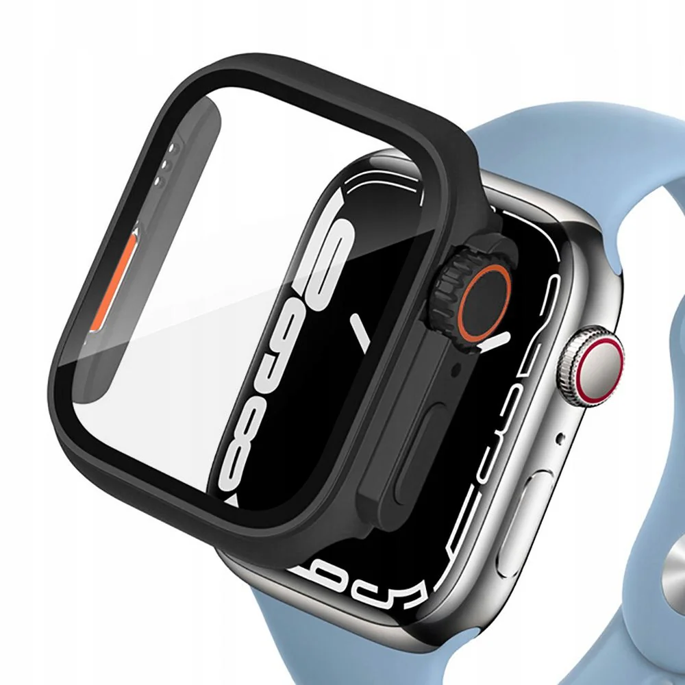 Tech-Protect Defense 360 puzdro na Apple Watch 4/5/6/SE 44mm, čierne/oranžové ranžové