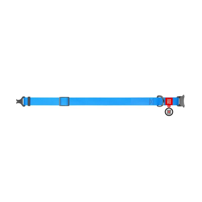 Vode odolný obojok WAU DOG modrý, Obvod krku: 35-58cm, šírka: 25mm