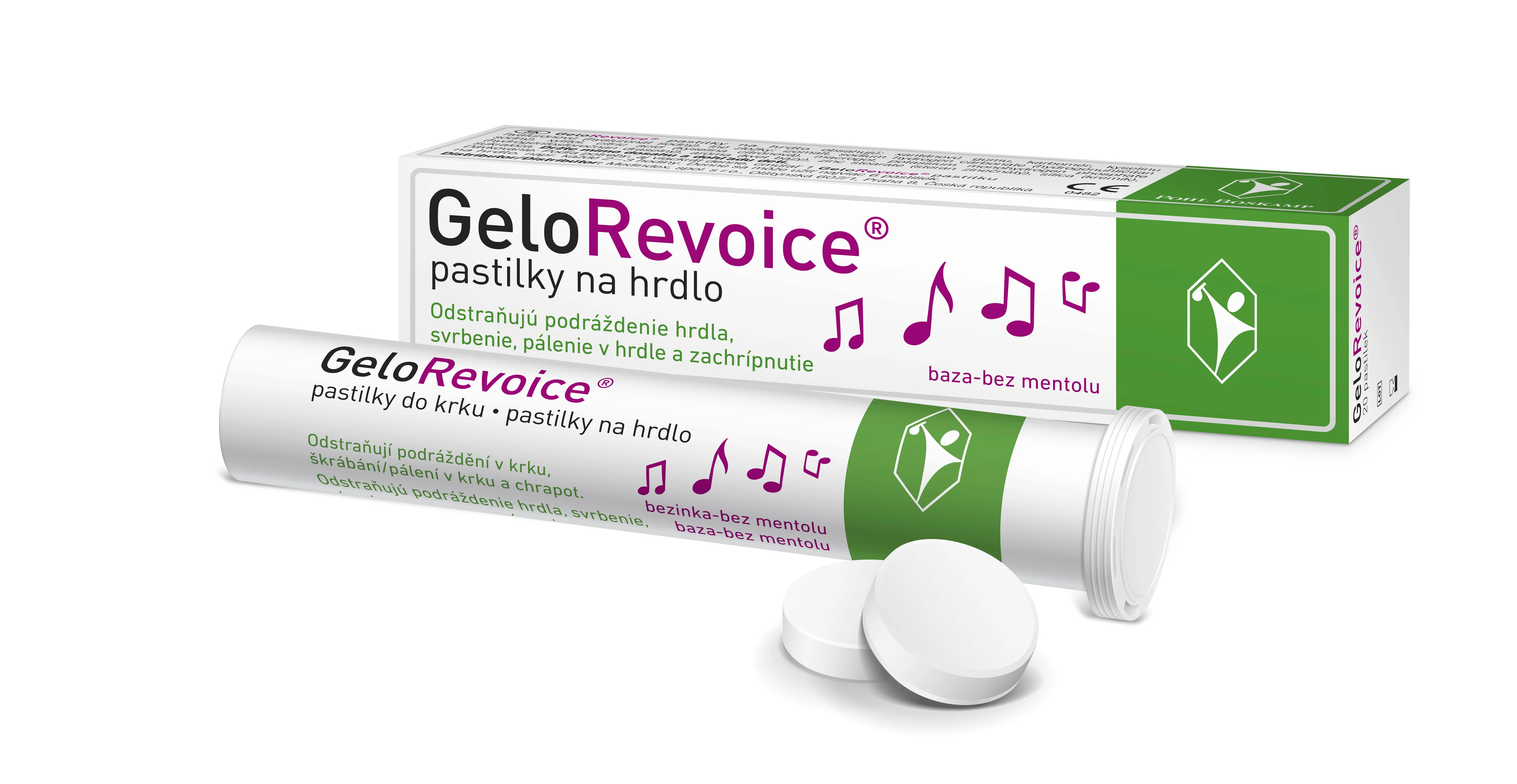GeloRevoice pastilky na hrdlo, baza-bez metolu 20 ks
